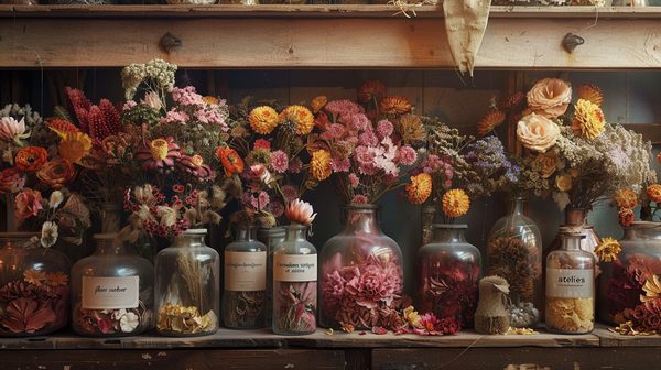 Créations uniques et ateliers fleur séchée